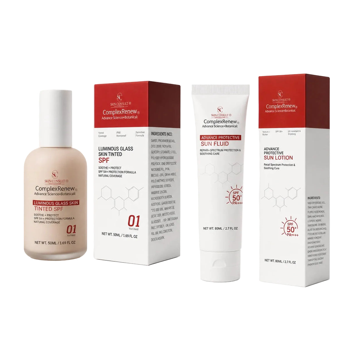 Advanced Sun Protection & Glow Bundle | SPF 50 PA++++ Sun Lotion & Tinted SPF Duo