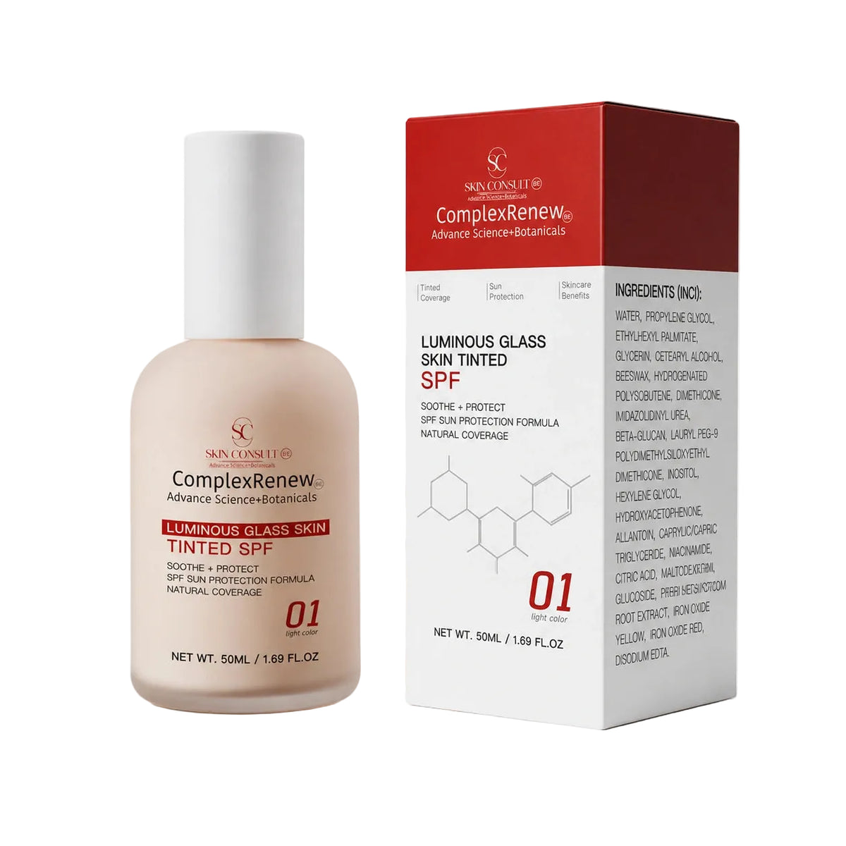 Luminous Glass Skin Tinted SPF | UV & Visible Light Protection with Tone Correction | 50ml