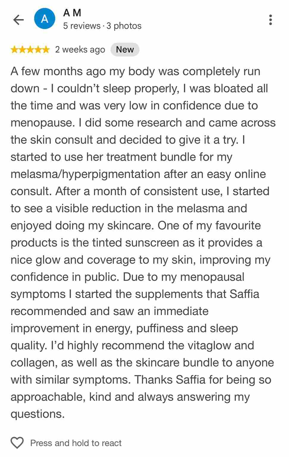 Customer review
